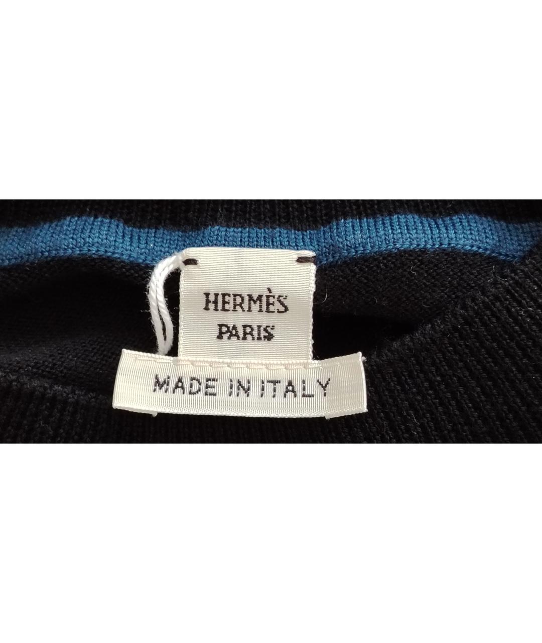 HERMES Черный шерстяной джемпер / свитер, фото 3
