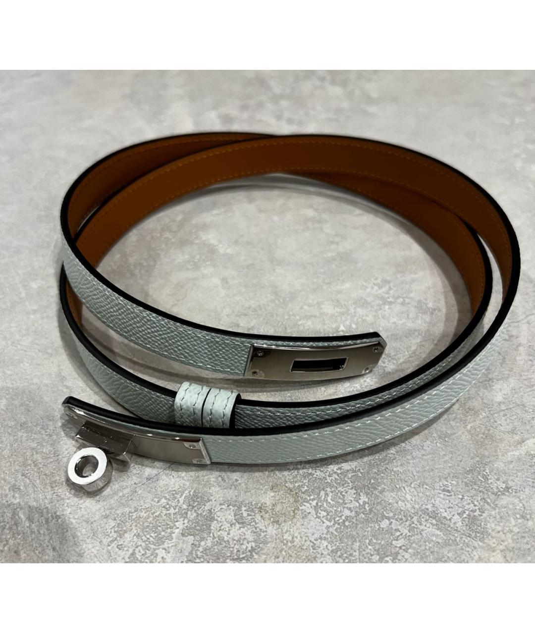 HERMES Зеленый кожаный ремень, фото 6