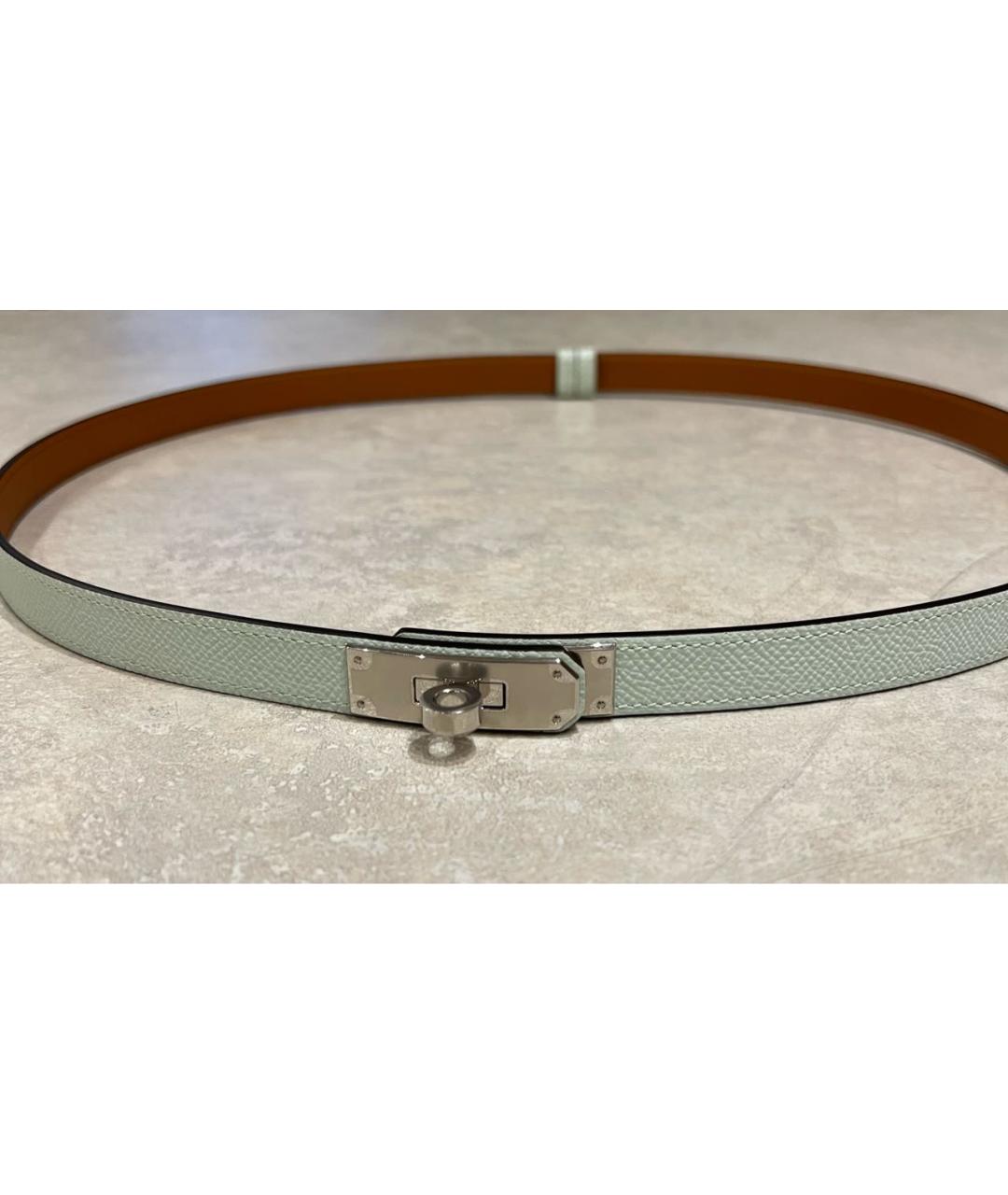 HERMES Зеленый кожаный ремень, фото 4