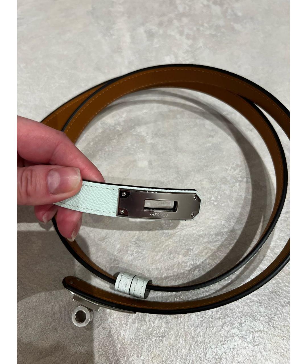 HERMES Зеленый кожаный ремень, фото 5