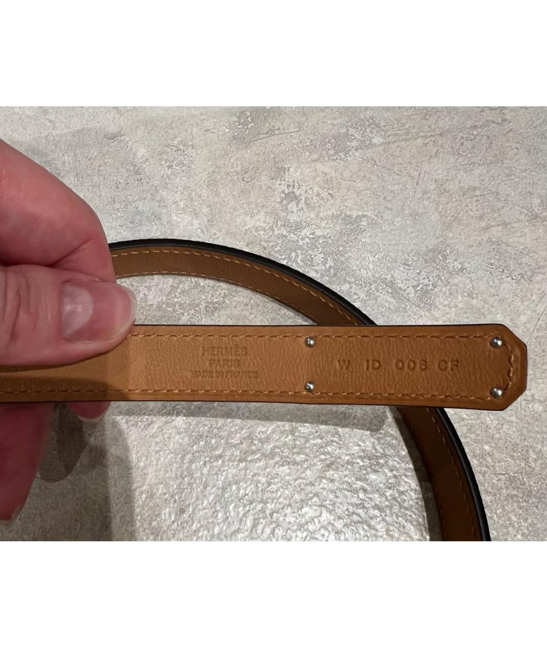 HERMES Зеленый кожаный ремень, фото 3