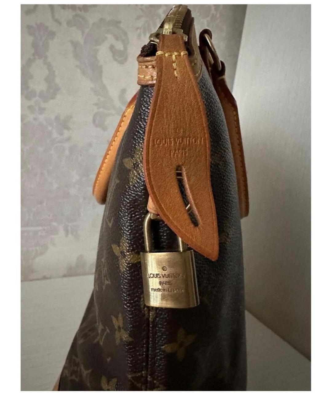 LOUIS VUITTON Коричневая кожаная сумка с короткими ручками, фото 2