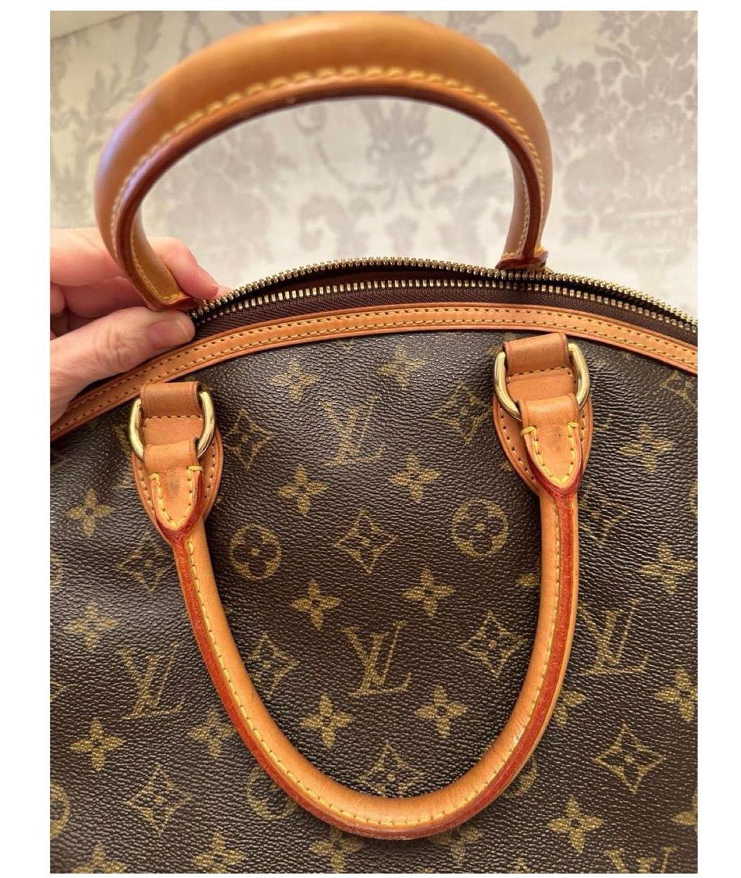 LOUIS VUITTON Коричневая кожаная сумка с короткими ручками, фото 3