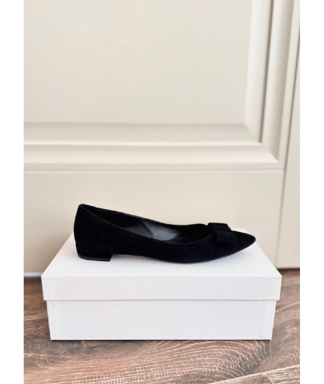 HUGO BOSS Черные замшевые балетки, фото 10