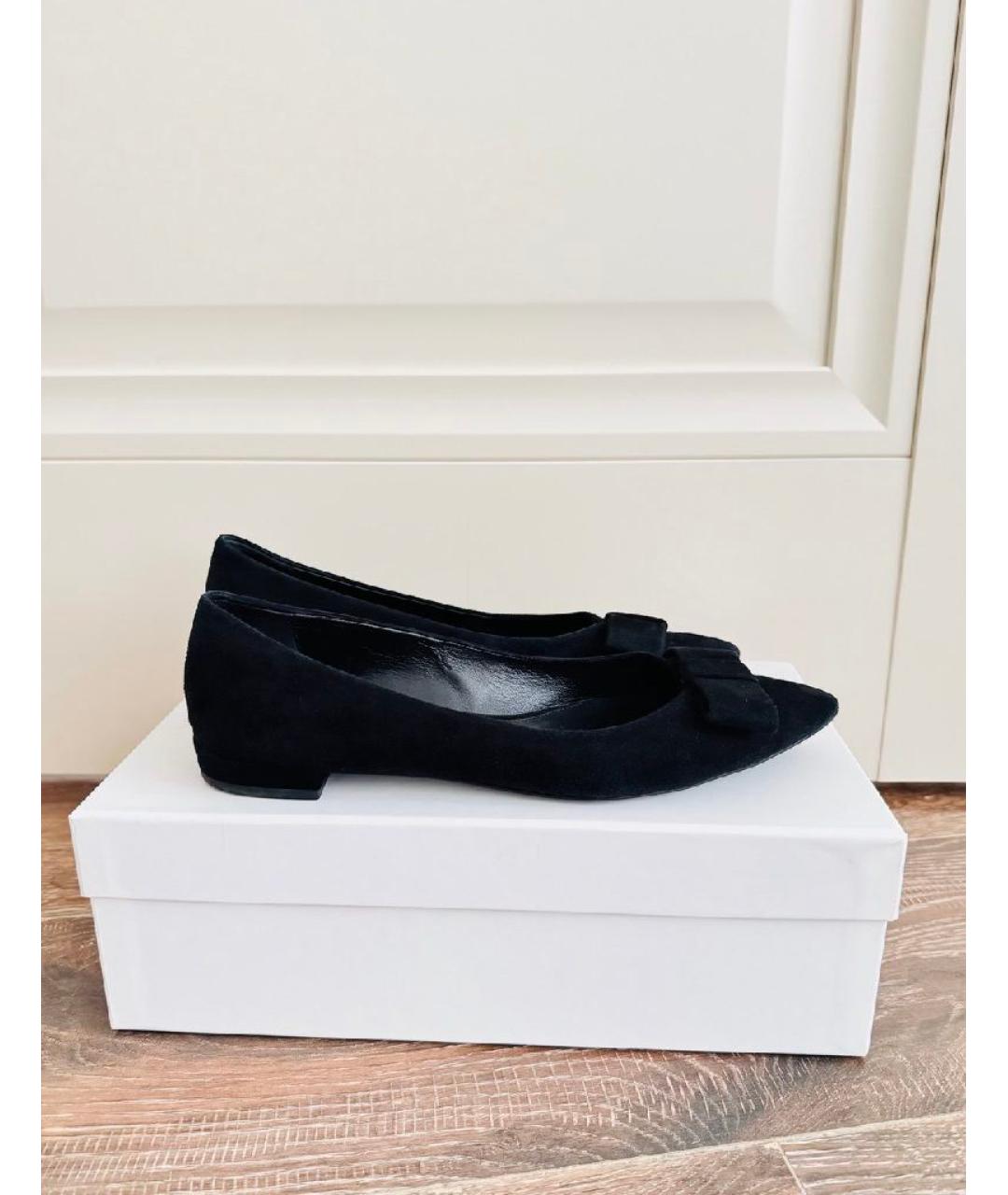 HUGO BOSS Черные замшевые балетки, фото 9