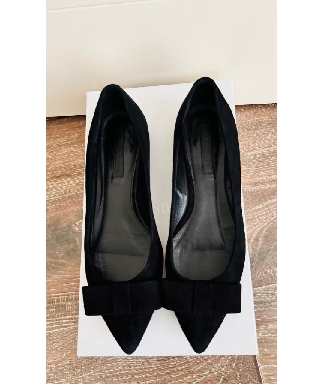 HUGO BOSS Черные замшевые балетки, фото 2