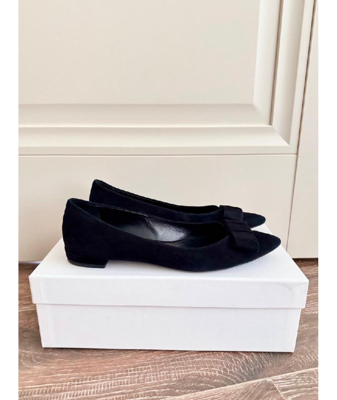 HUGO BOSS Черные замшевые балетки, фото 5