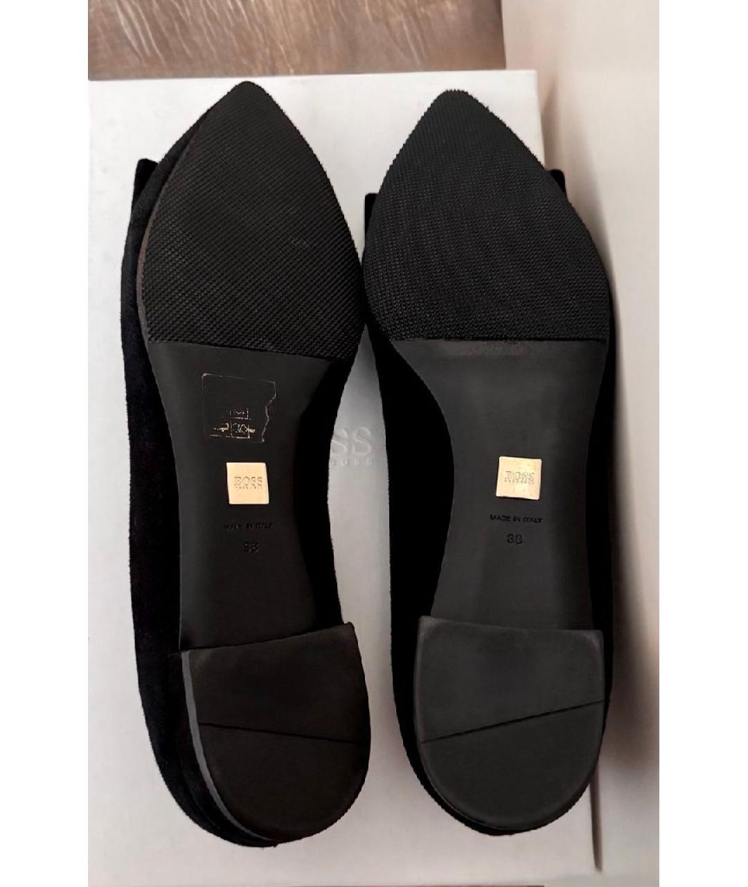 HUGO BOSS Черные замшевые балетки, фото 8