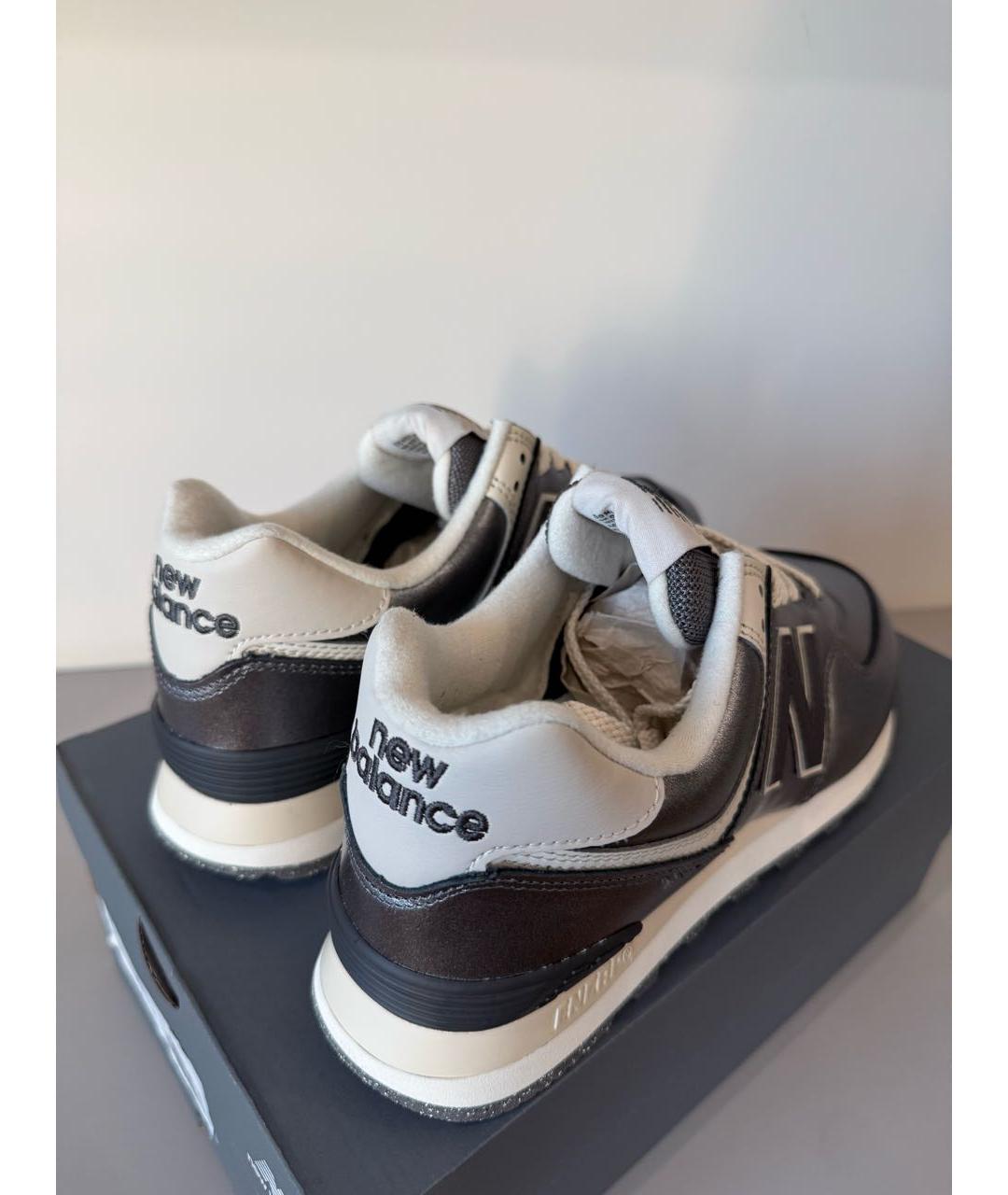 NEW BALANCE Серебряные кожаные кроссовки, фото 4