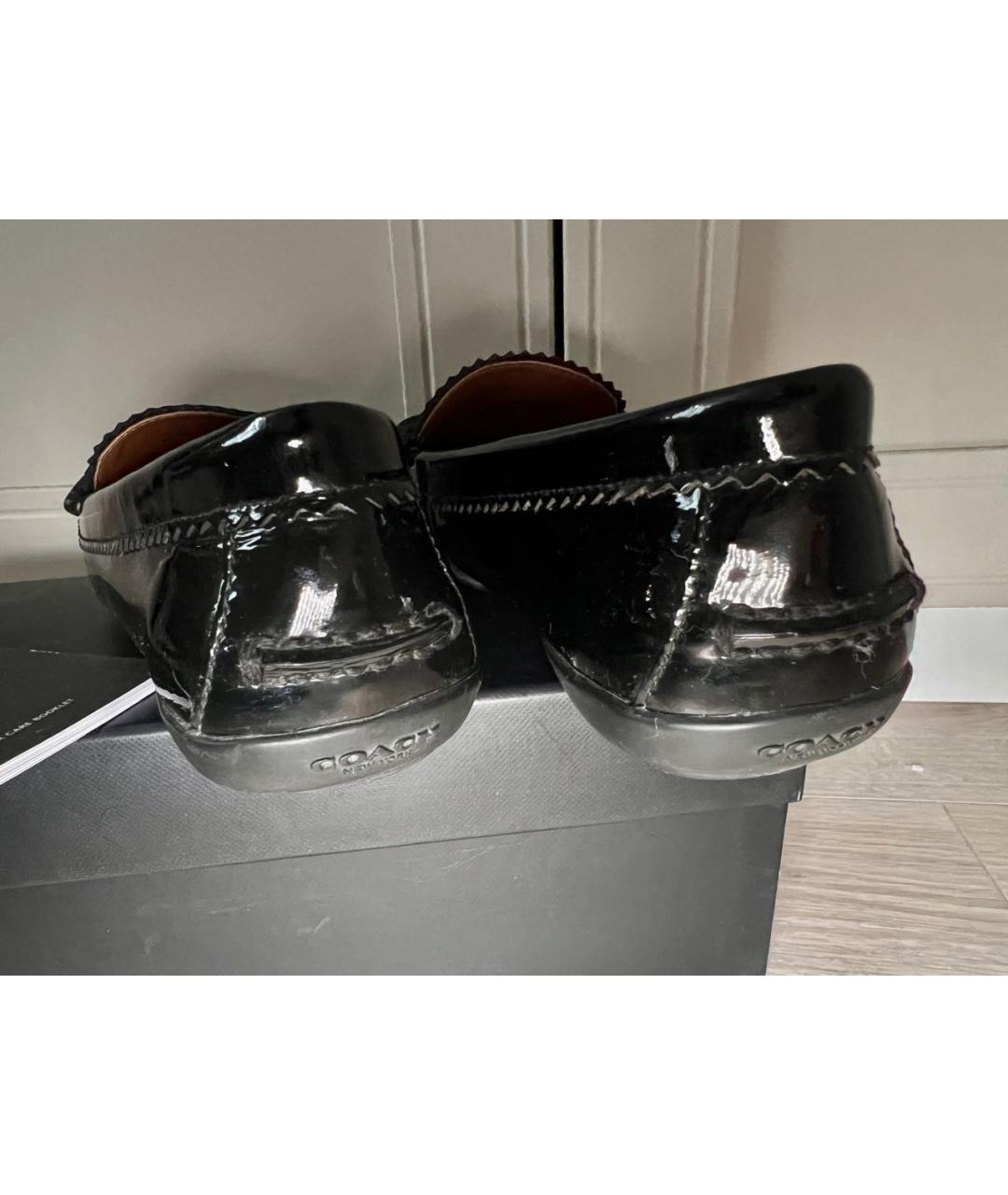 COACH Черные лоферы из искусственной кожи, фото 4