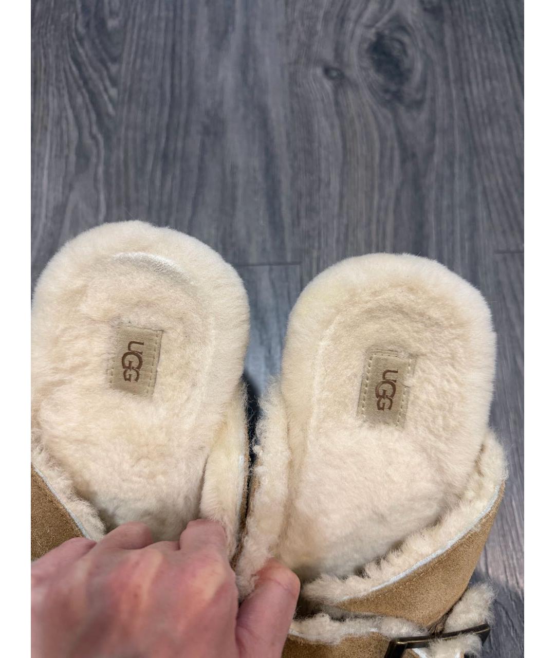 UGG AUSTRALIA Коричневые замшевые шлепанцы, фото 5