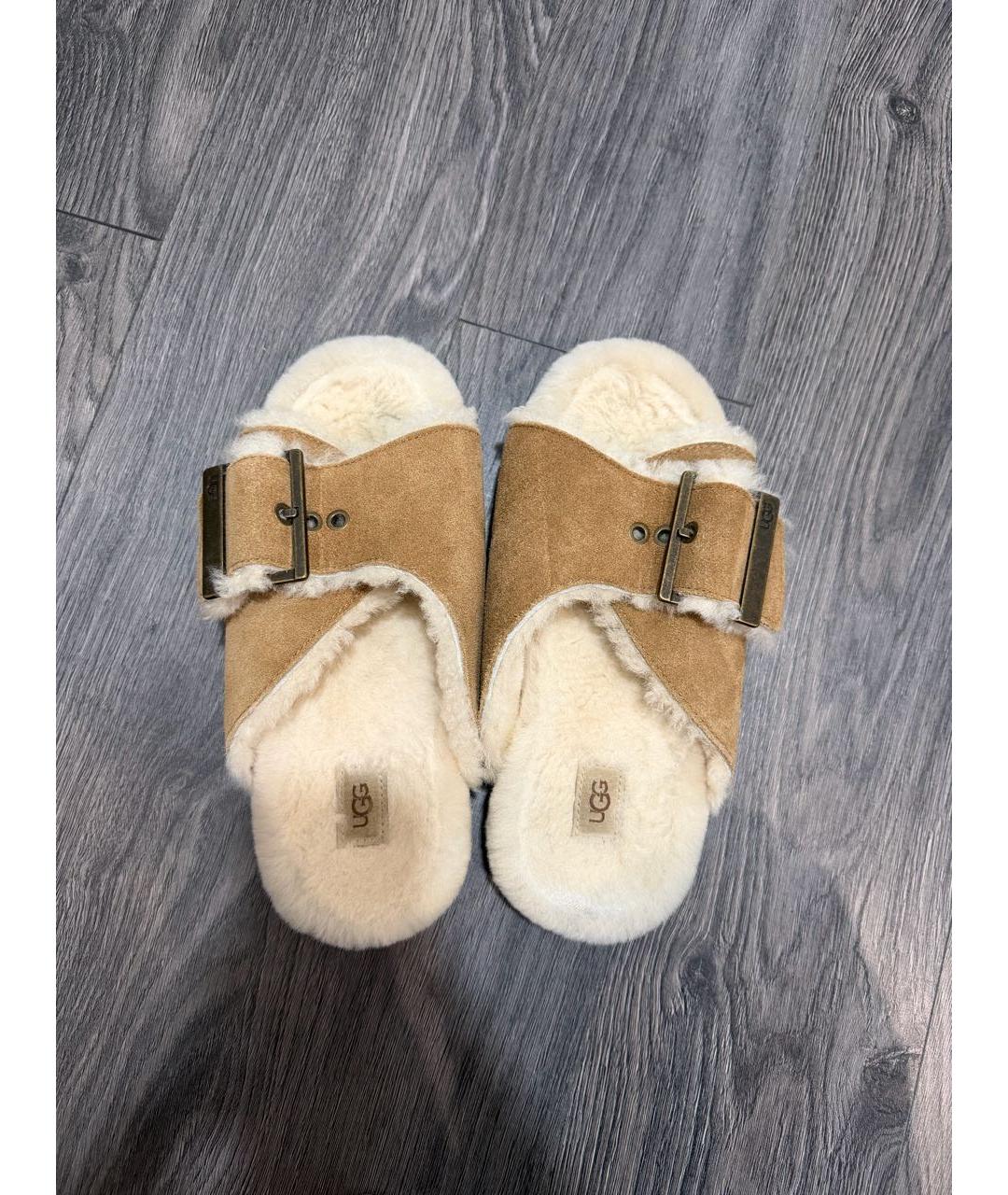 UGG AUSTRALIA Коричневые замшевые шлепанцы, фото 2