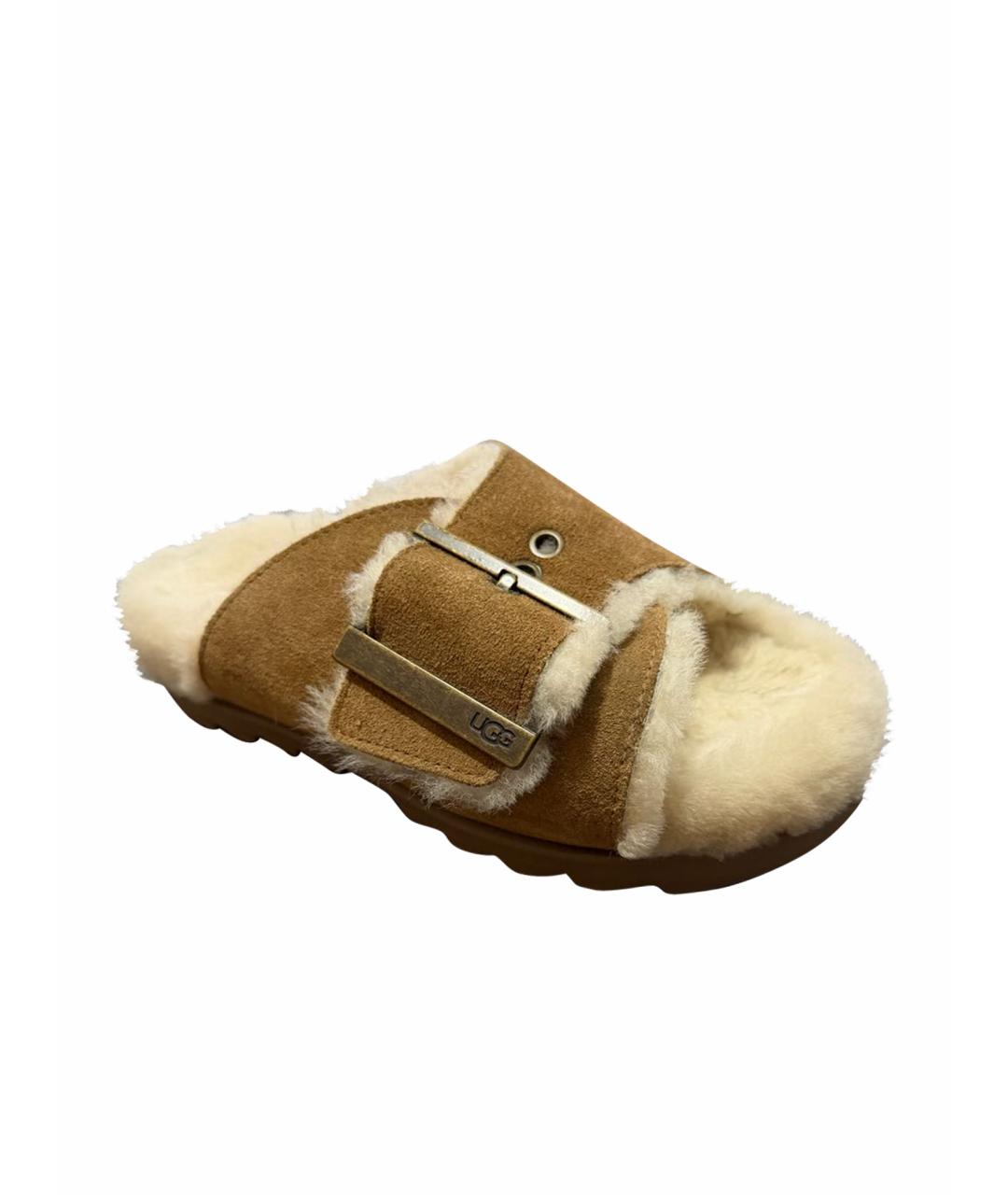 UGG AUSTRALIA Коричневые замшевые шлепанцы, фото 1