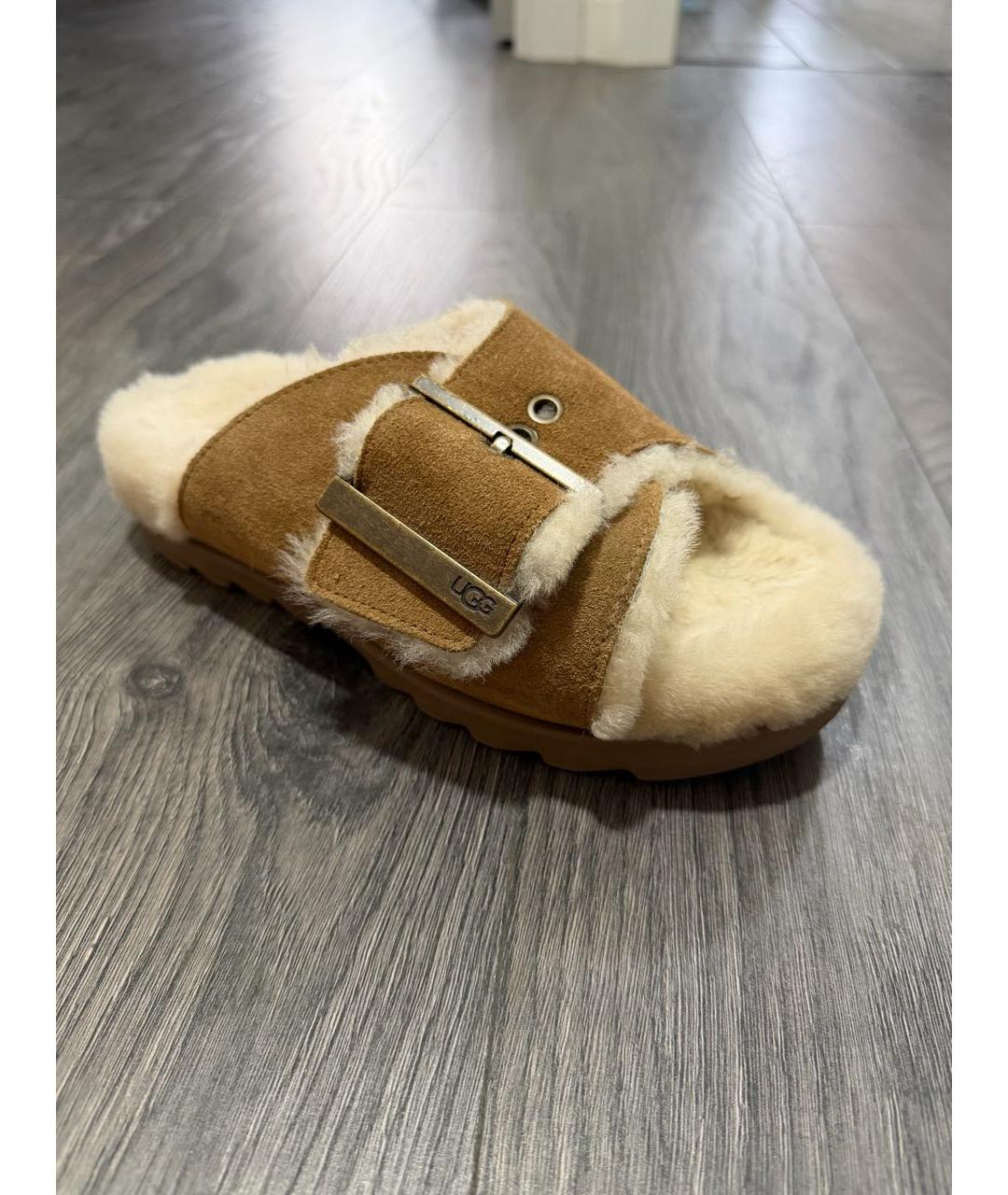 UGG AUSTRALIA Коричневые замшевые шлепанцы, фото 3