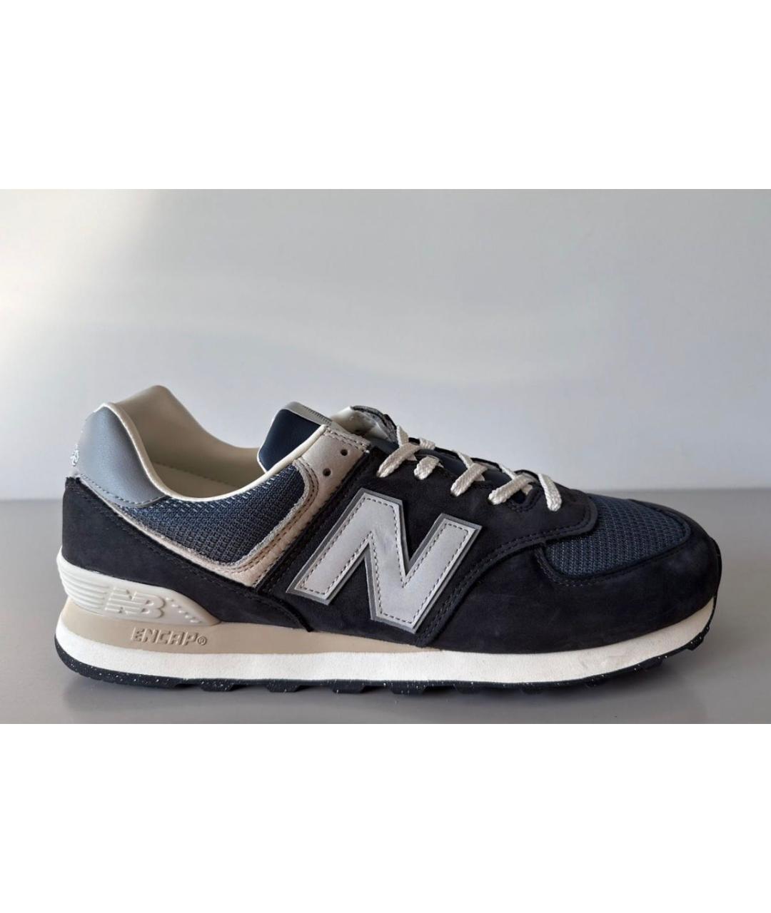 NEW BALANCE Темно-синие замшевые низкие кроссовки / кеды, фото 5