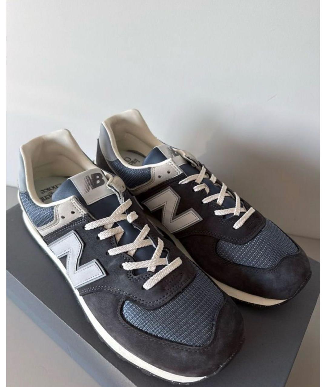 NEW BALANCE Темно-синие замшевые низкие кроссовки / кеды, фото 3