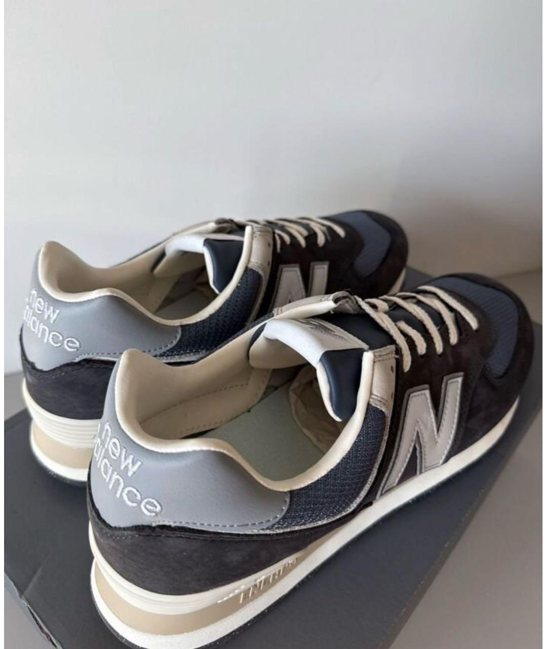 NEW BALANCE Темно-синие замшевые низкие кроссовки / кеды, фото 4