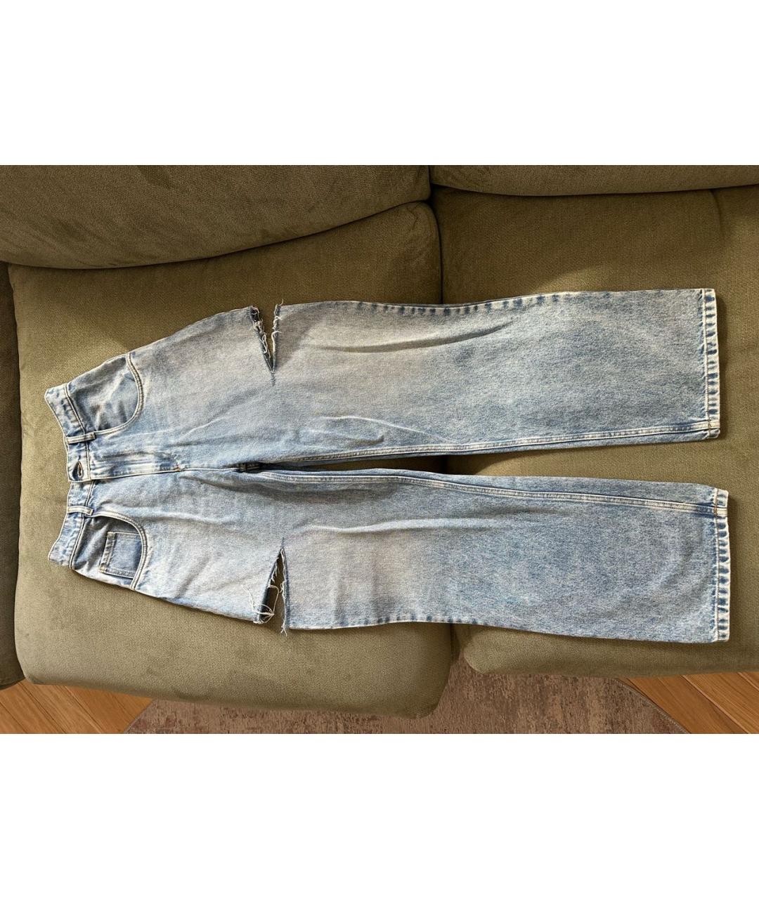 MAISON MARGIELA Синие хлопковые прямые джинсы, фото 6