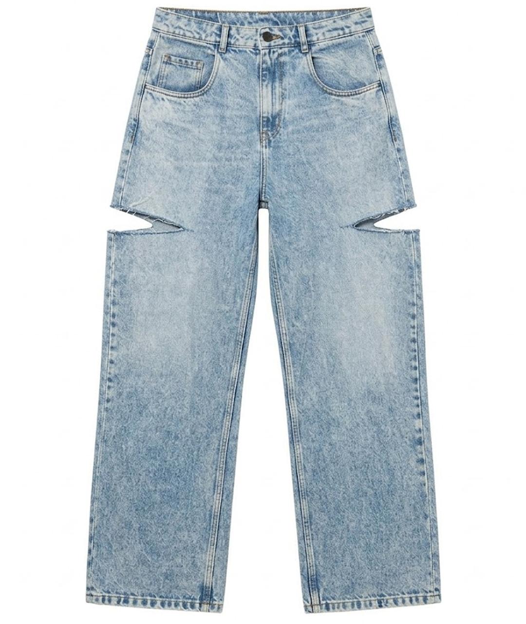 MAISON MARGIELA Синие хлопковые прямые джинсы, фото 1