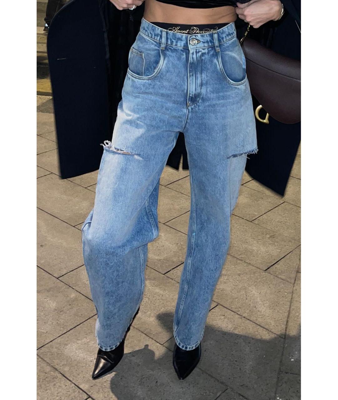 MAISON MARGIELA Синие хлопковые прямые джинсы, фото 5