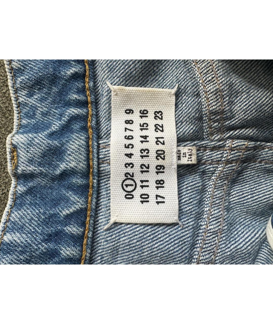 MAISON MARGIELA Синие хлопковые прямые джинсы, фото 3