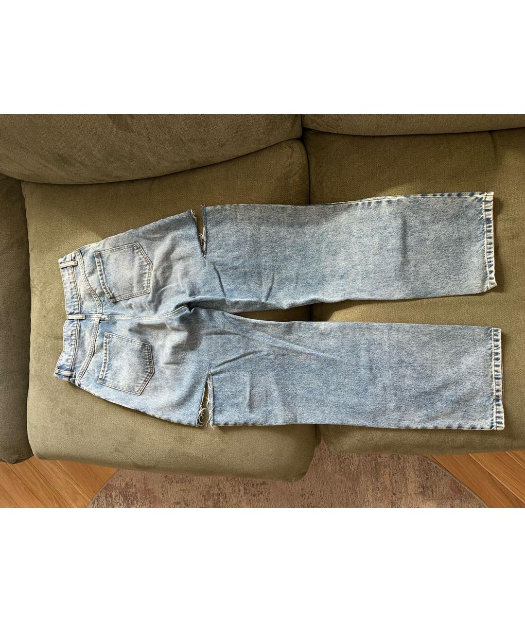 MAISON MARGIELA Синие хлопковые прямые джинсы, фото 2