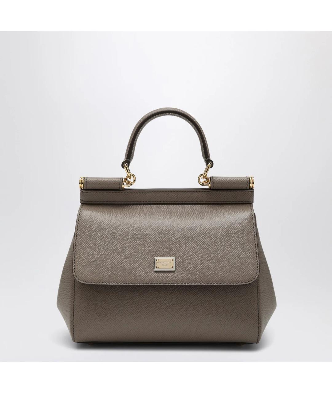 DOLCE&GABBANA Бежевая кожаная сумка тоут, фото 3