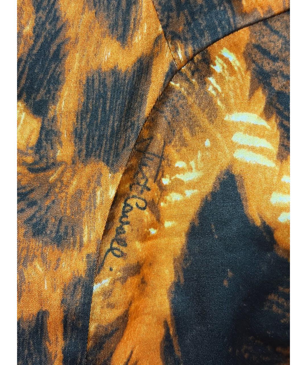 JUST CAVALLI Оранжевая полиэстеровая юбка миди, фото 4