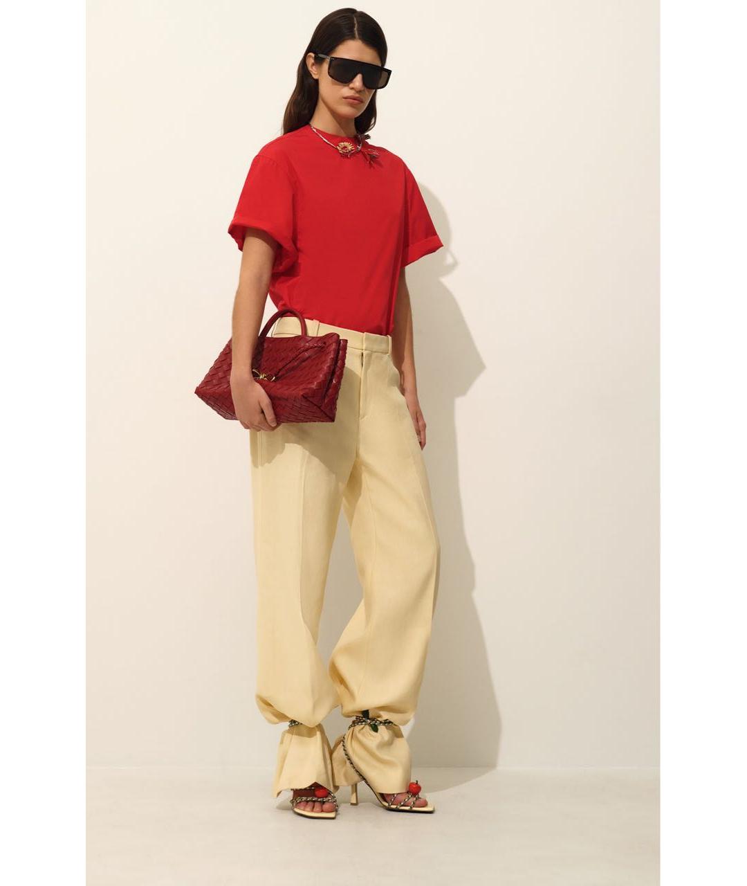 BOTTEGA VENETA Красная кожаная сумка с короткими ручками, фото 8