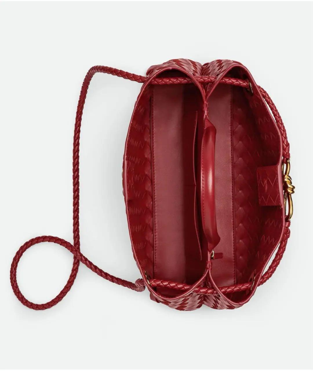 BOTTEGA VENETA Красная кожаная сумка с короткими ручками, фото 3