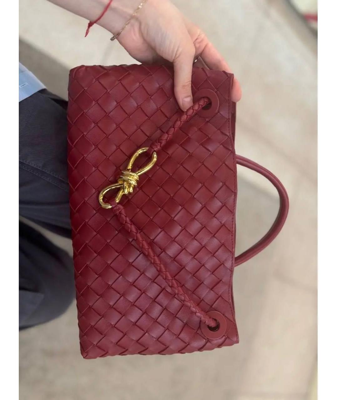 BOTTEGA VENETA Красная кожаная сумка с короткими ручками, фото 6