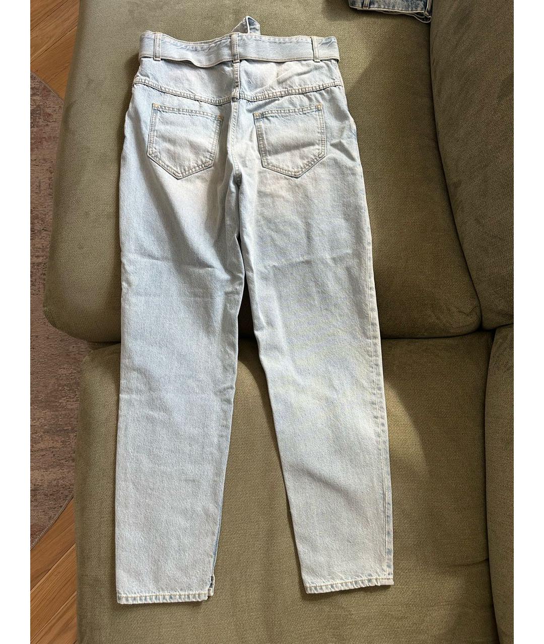 MAISON MARGIELA Голубые хлопковые прямые джинсы, фото 2