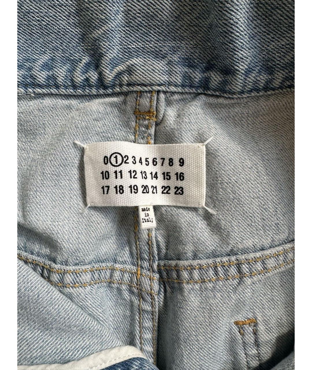 MAISON MARGIELA Голубые хлопковые прямые джинсы, фото 3