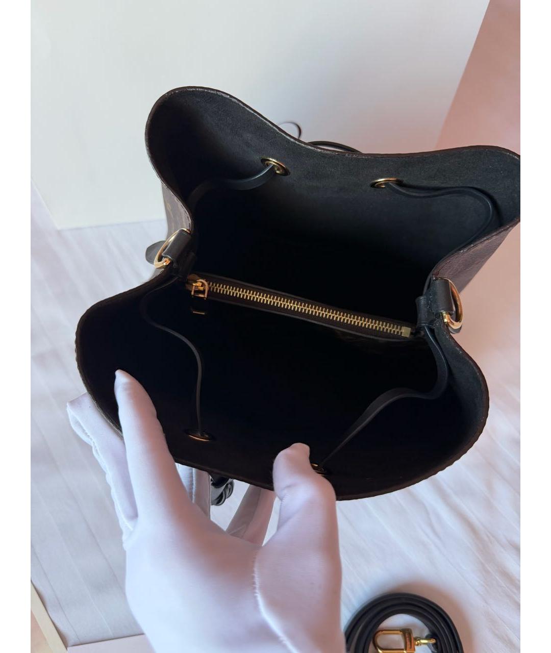 LOUIS VUITTON Коричневая кожаная сумка тоут, фото 4