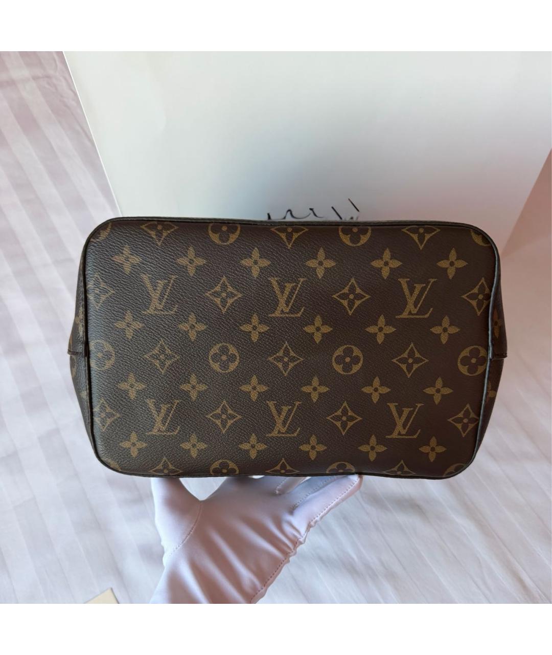 LOUIS VUITTON Коричневая кожаная сумка тоут, фото 3