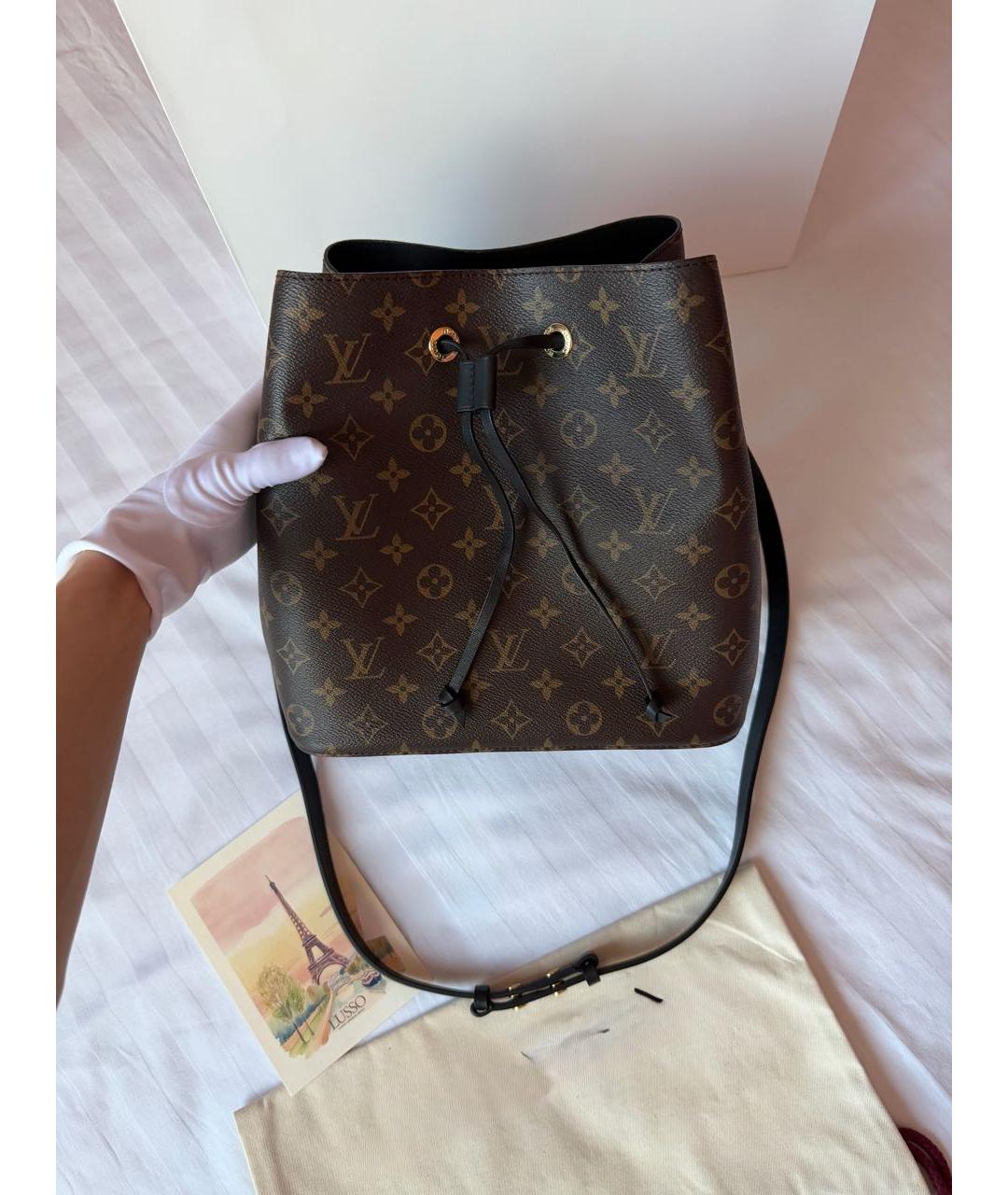 LOUIS VUITTON Коричневая кожаная сумка тоут, фото 2