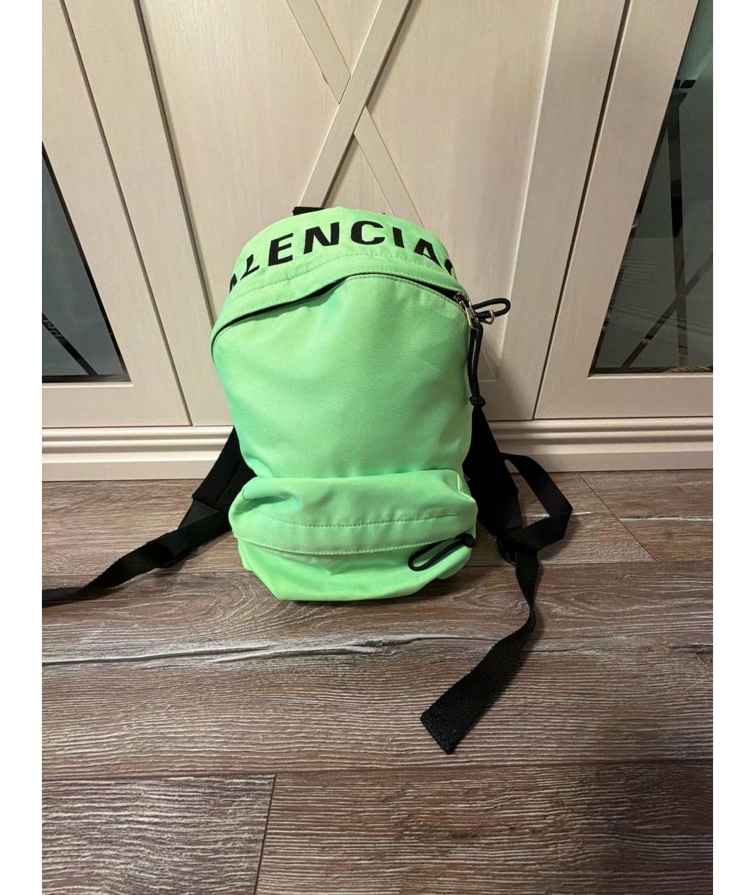 BALENCIAGA Зеленый тканевый рюкзак, фото 7