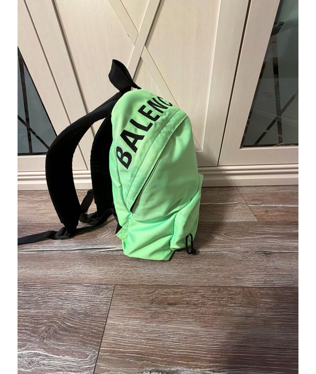 BALENCIAGA Зеленый тканевый рюкзак, фото 2