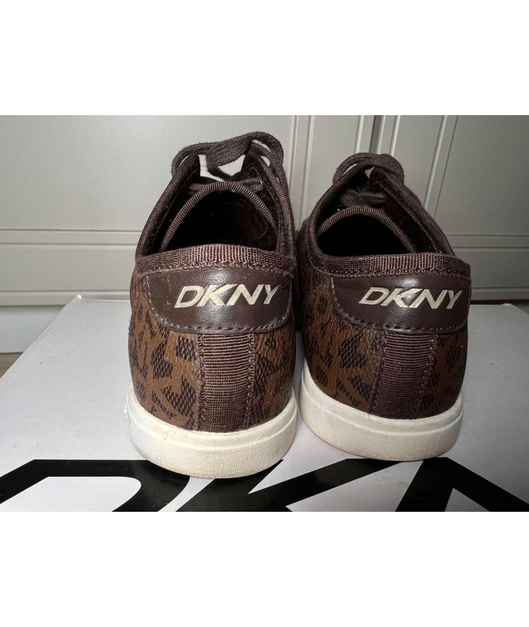 DKNY Коричневые кеды из искусственной кожи, фото 3