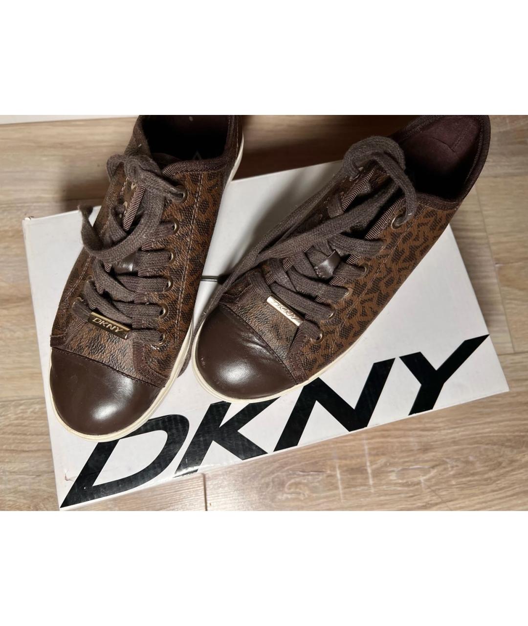 DKNY Коричневые кеды из искусственной кожи, фото 2