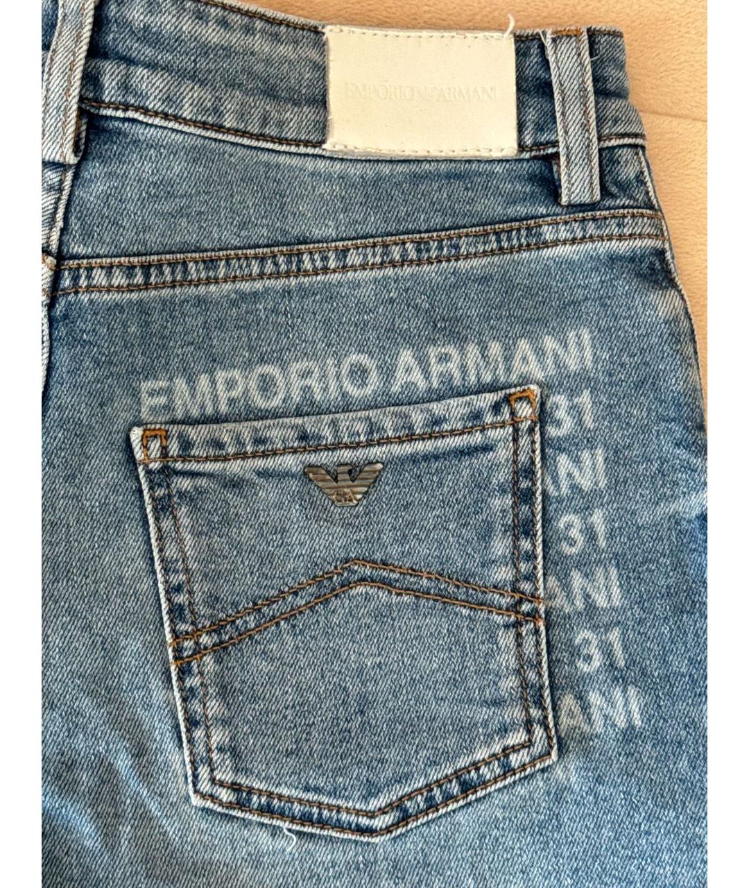 EMPORIO ARMANI Голубые деним брюки и шорты, фото 3