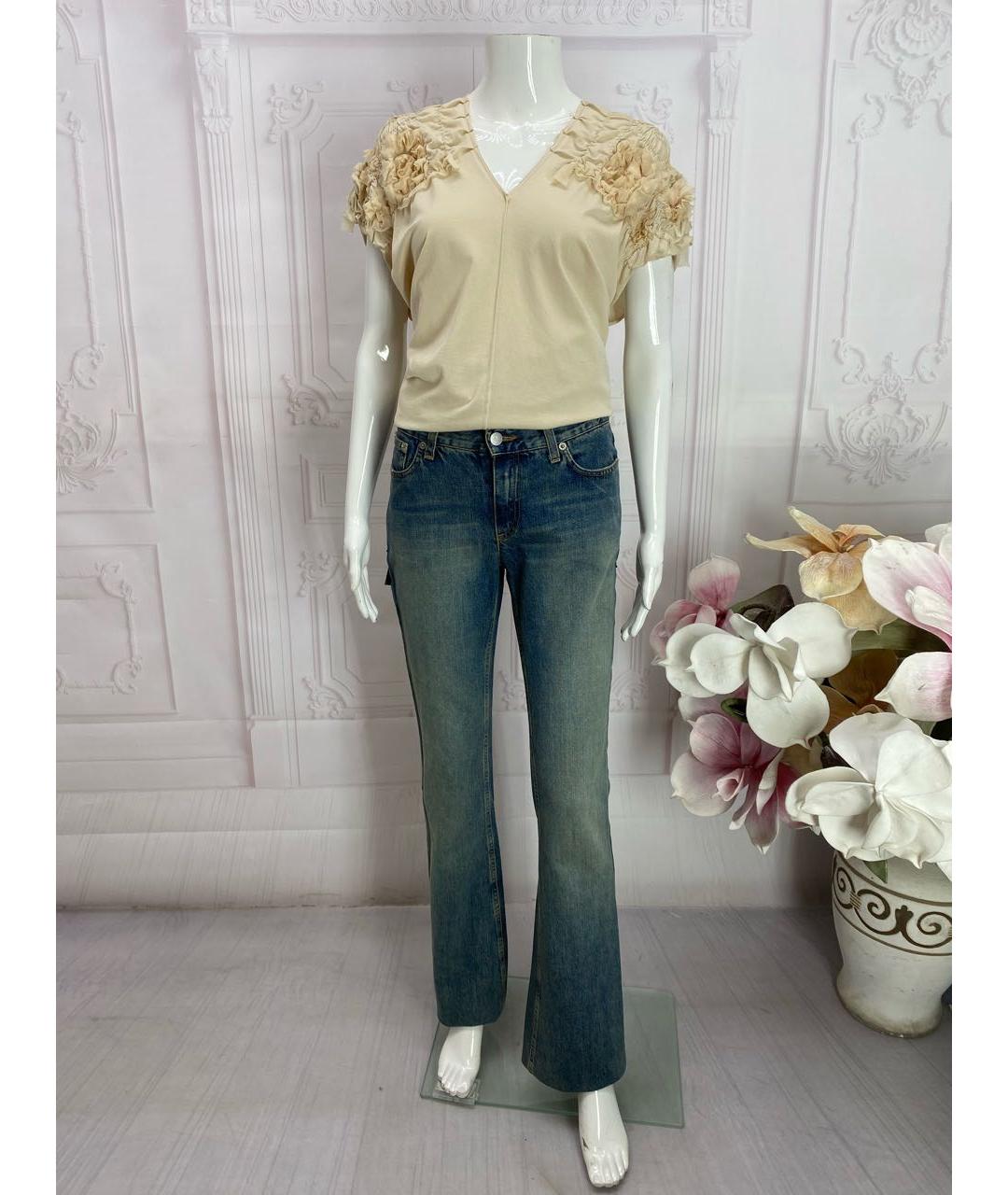 JOHN RICHMOND Синие хлопковые джинсы клеш, фото 5