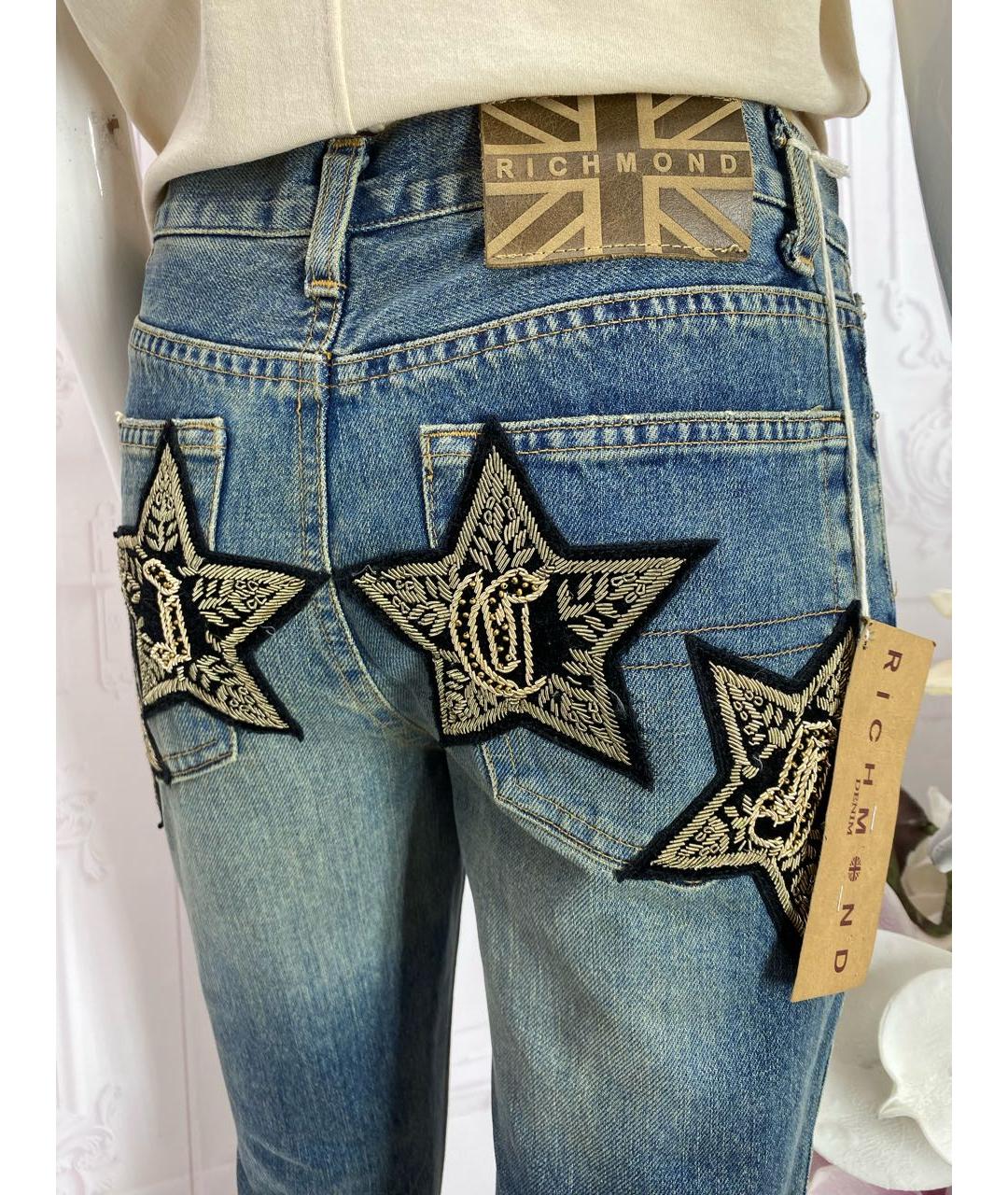 JOHN RICHMOND Синие хлопковые джинсы клеш, фото 4
