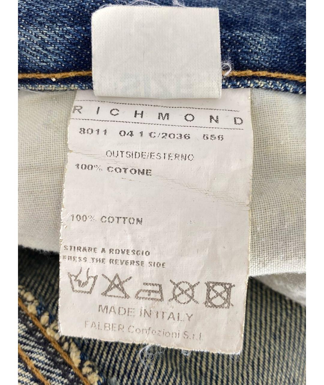 JOHN RICHMOND Синие хлопковые джинсы клеш, фото 7
