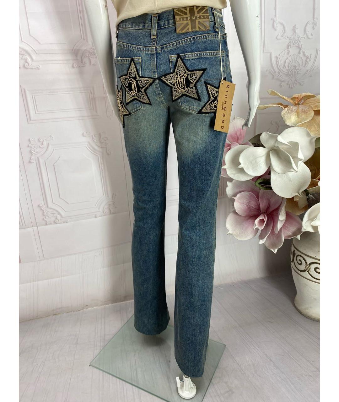 JOHN RICHMOND Синие хлопковые джинсы клеш, фото 6