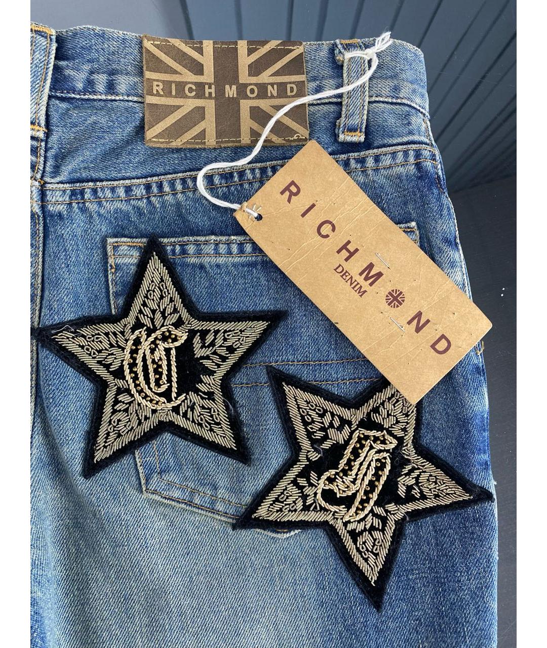 JOHN RICHMOND Синие хлопковые джинсы клеш, фото 8