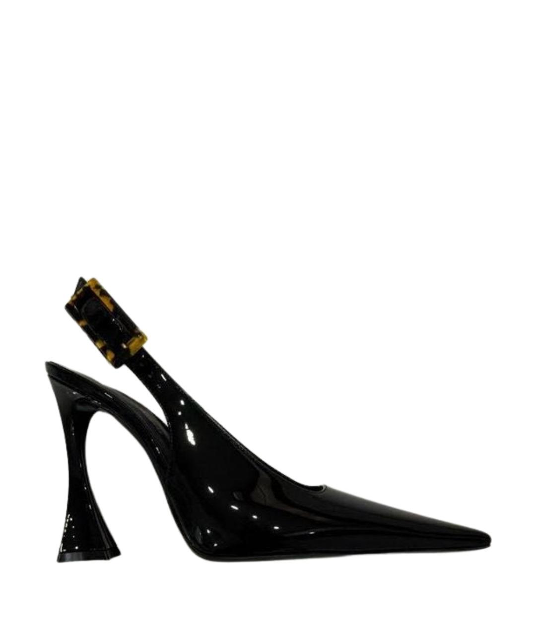SAINT LAURENT Черные туфли из лакированной кожи, фото 1
