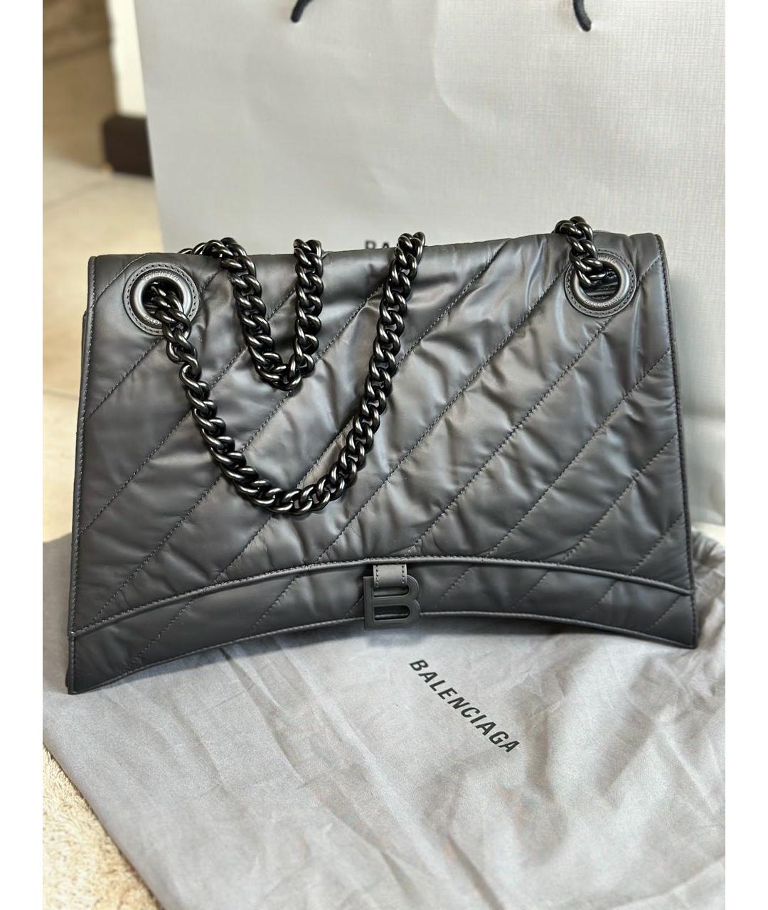 BALENCIAGA Черная кожаная сумка через плечо, фото 5
