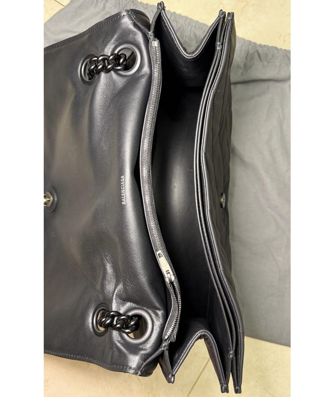 BALENCIAGA Черная кожаная сумка через плечо, фото 4