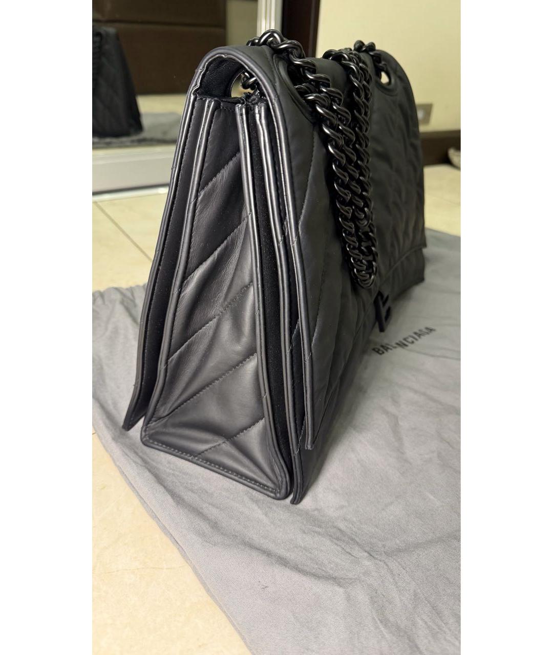 BALENCIAGA Черная кожаная сумка через плечо, фото 2